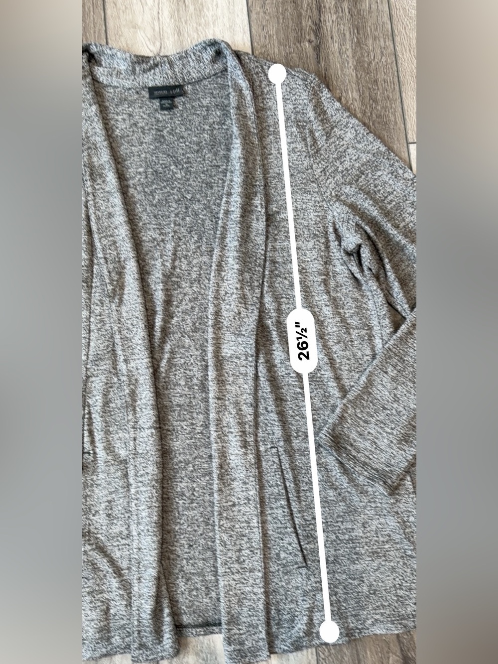 J. Jill- Wearever Collection-Classic Lightweight Gray Open-Front Cardigan - Picture 4 of 7
